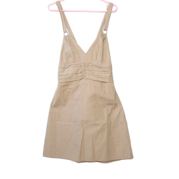 Anthropologie Forever That Girl Bow-Back Mini Dress Khaki Brown - Medium - Picture 7 of 10